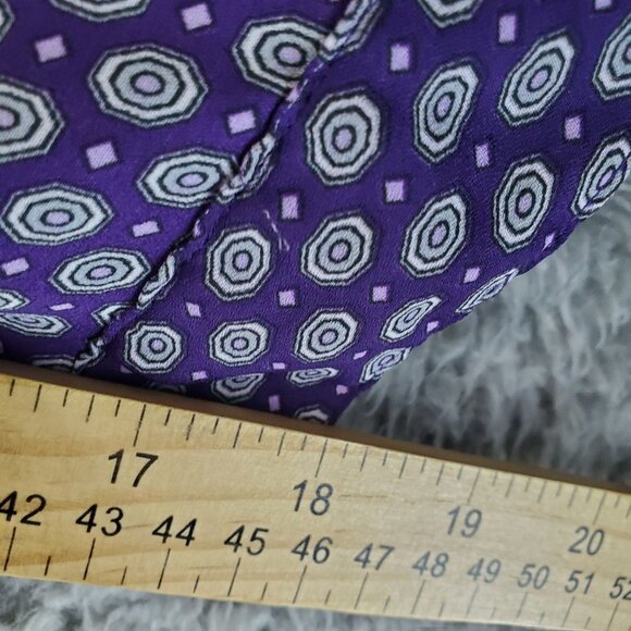 Dressbarn Top Womens Large Purple Long Sleeve Lightweight Polyester Blouse - Picture 6 of 9